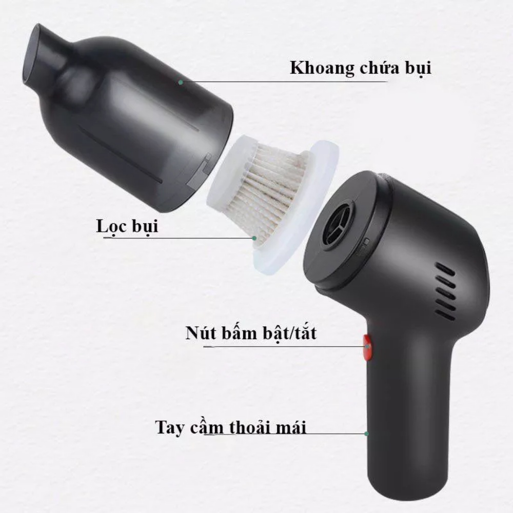 Máy hút bụi, máy hút bụi cầm tay không dây pin sạc, máy hút cầm tay mini hút bụi ô tô, hút mọi ngóc ngách