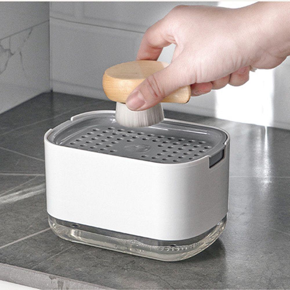 Hộp Đựng Xà Phòng Dạng Lỏng Hai Lớp Dạng Nhấn Tiện Dụng Cho Nhà Bếp