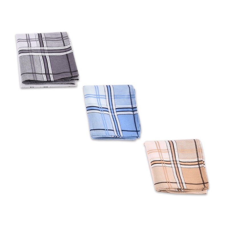Khăn Tay Cotton Vuông Kẻ Sọc Cổ Điển Thiết Kế Bỏ Túi Cho Nam