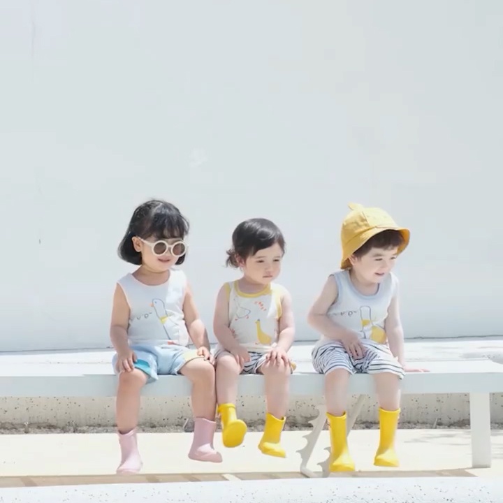 Áo phông cotton ba lỗ Pure Born cho bé trai, bé gái kiểu dáng tanktop Hàn Quốc  - T16