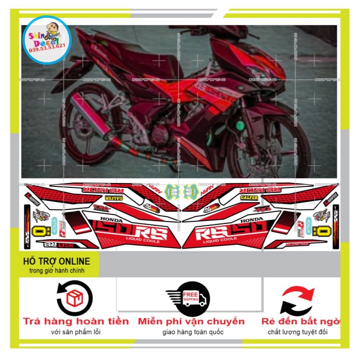 TEM XE WINNER X RS150 ĐỎ ĐEN -- SHIN DECAL 2