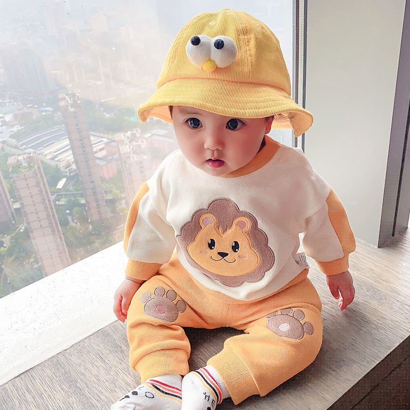Quần áo trẻ sơ sinh, len hoạt hình, tây, em, bé trai và gái, đồ bộ hai mảnh, em