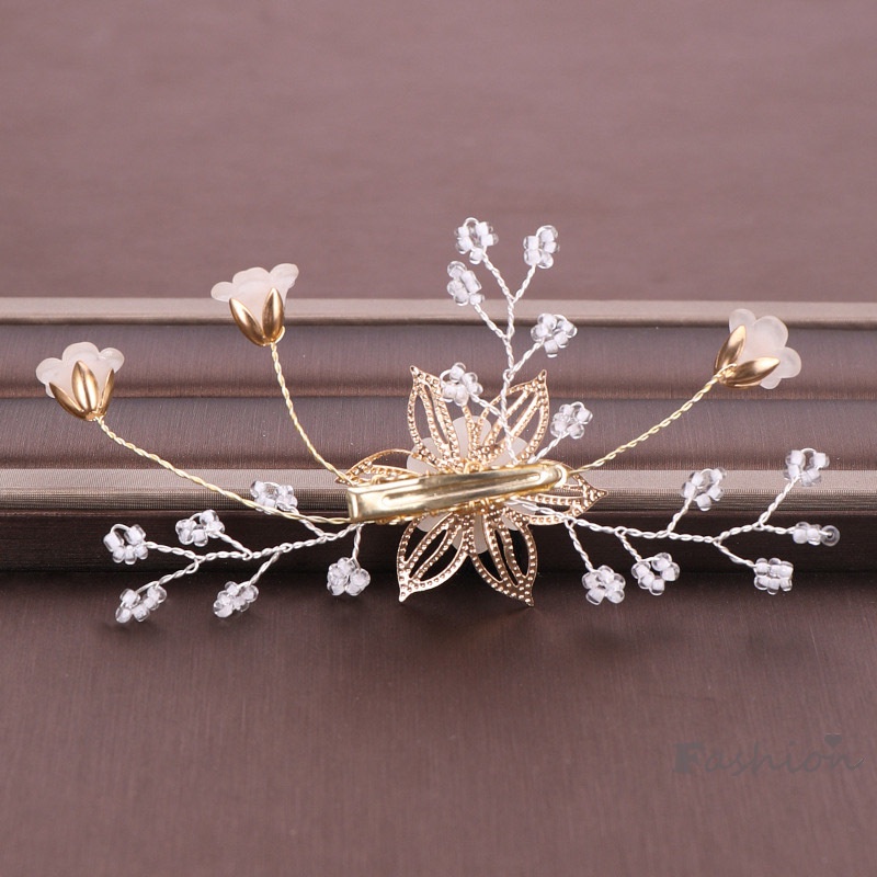 Kẹp Tóc Hoa Đính Ngọc Trai Cho Cô Dâu