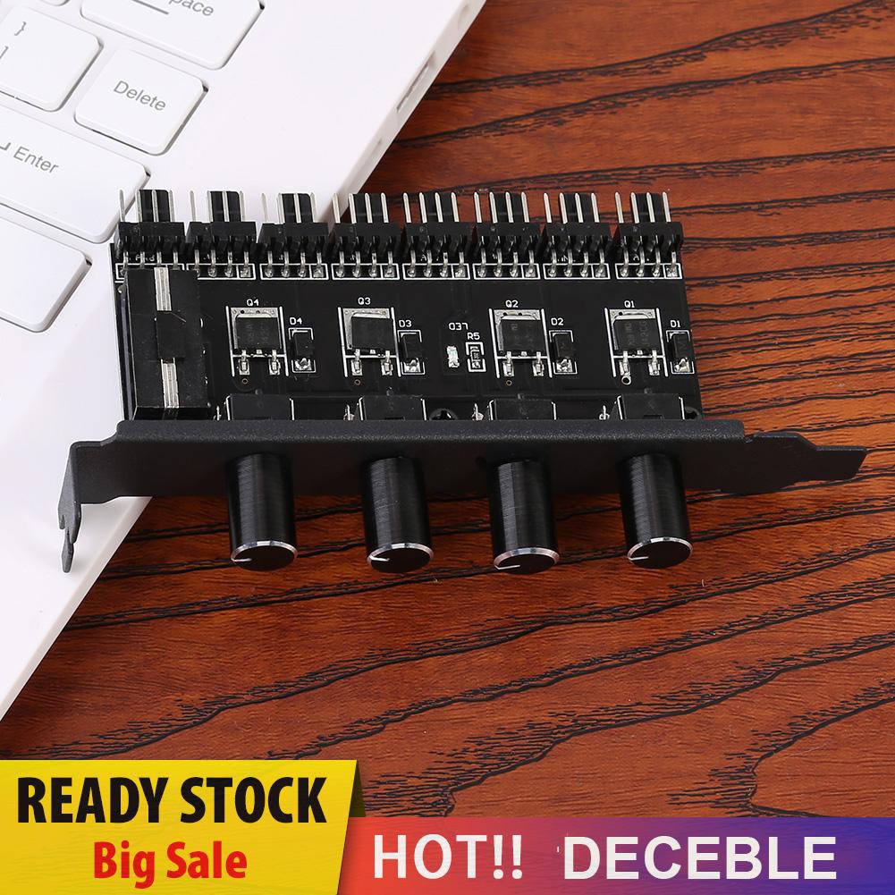 Deceble 8 Channels Cooling Fan HUB 4 Knob Radiator Speed Controller for CPU PC Case