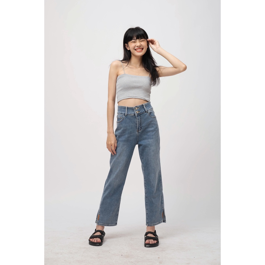 [SALE UP TO 50%] Quần jeans ống suông xẻ lai 2 nút LENCLOTHING 7937