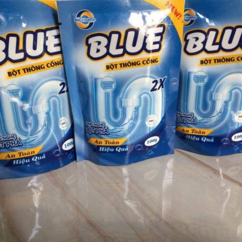 Bột thông cống Blue 100 g Siêu Mạnh đánh tan tắc nghẽn - Giải pháp cho Gia đình bạn
