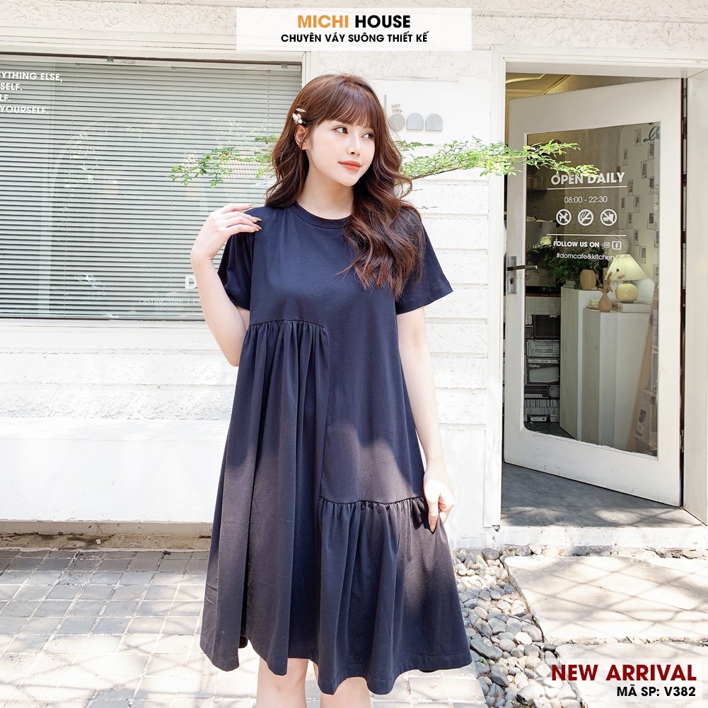Đầm Thun Dáng Suông MICHI House V382 Váy Cotton Trẻ Trung Phom Xuông Freesize Dễ Mặc Xinh | BigBuy360 - bigbuy360.vn