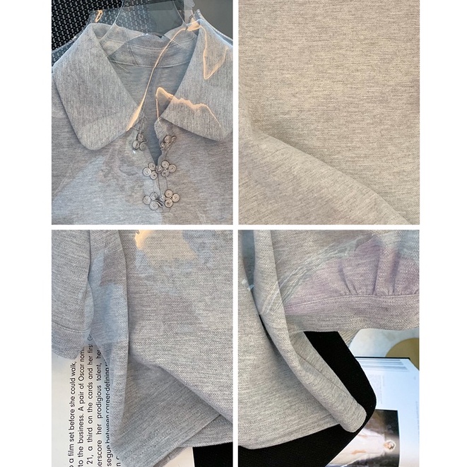 Áo Thun crop top Tay Phồng Dáng Rộng Phong Cách Hàn Quốc Thời Trang Cho Nữ