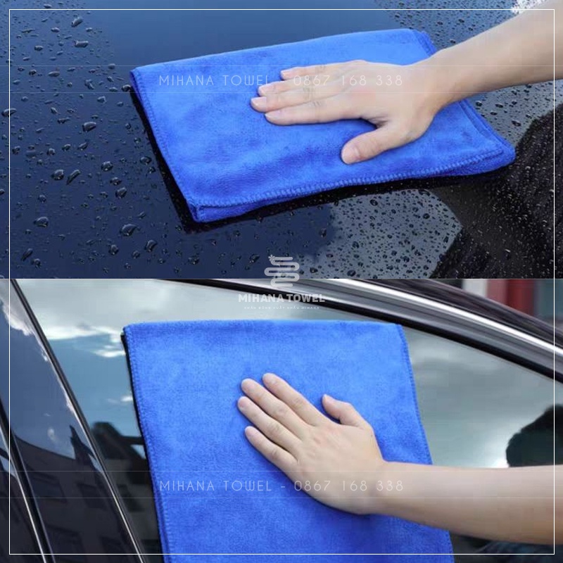 Khăn lau gương kính Ô tô không để lại vết mờ / Khăn lau đa năng năng Microfiber mềm mịn, siêu thấm nước