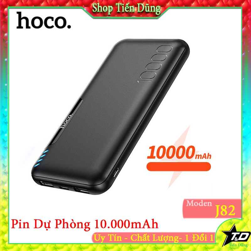 Pin sạc dự phòng 10000mah hoco J82 có đèn led hiển thị dung lượng pin