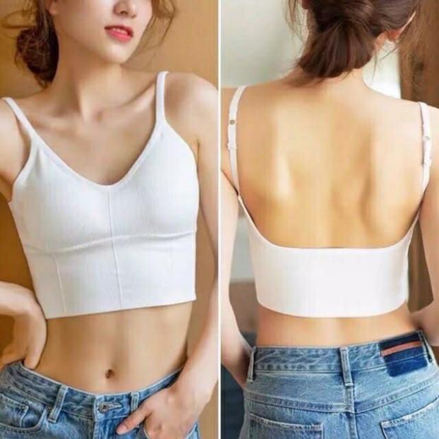 Áo Bra Tập Gym Croptop Khoét Lưng Loại Mới 657 .