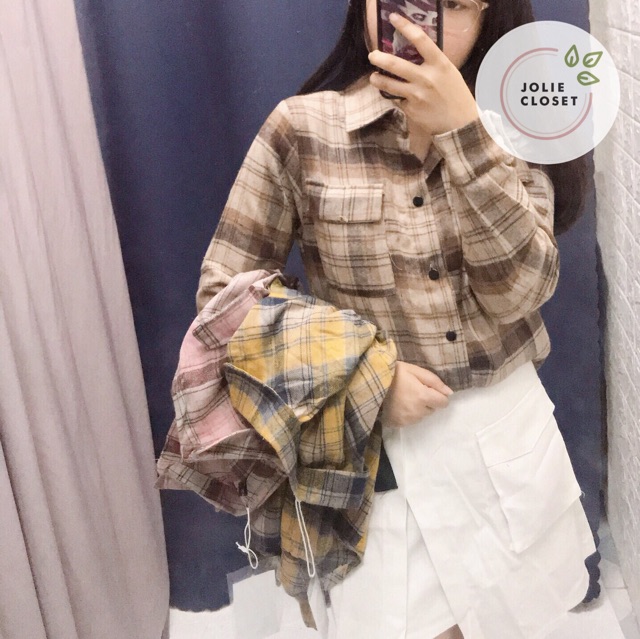 Áo Sơ Mi Kẻ Caro OverSize Cực Đẹp Hot Trend