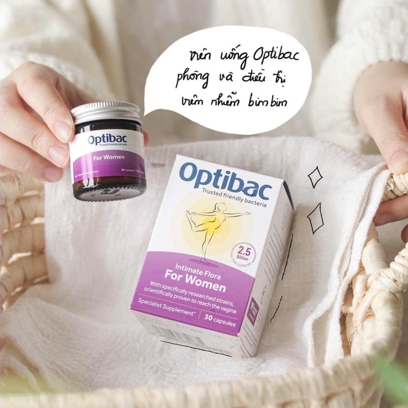 Men vi sinh Optibac tím ngăn ngừa viêm nhiễm vùng kín cho phụ nữ  chuẩn nội địa UK