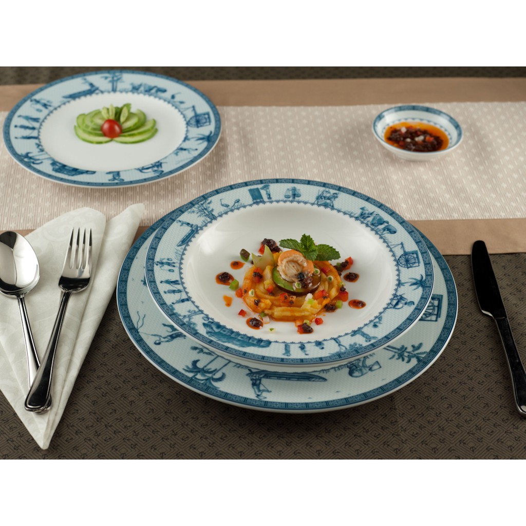Bộ 10 Chén Ăn Cơm Cao Cấp Minh Long 11.5 cm Jasmine Họa Tiết Thôn Dã bằng sứ cao cấp, đẹp, dùng gia đình, tặng quà