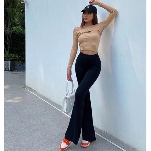 quần ống loe Flare Pants hack dáng nâng mông [Hàng Sẵn] | BigBuy360 - bigbuy360.vn