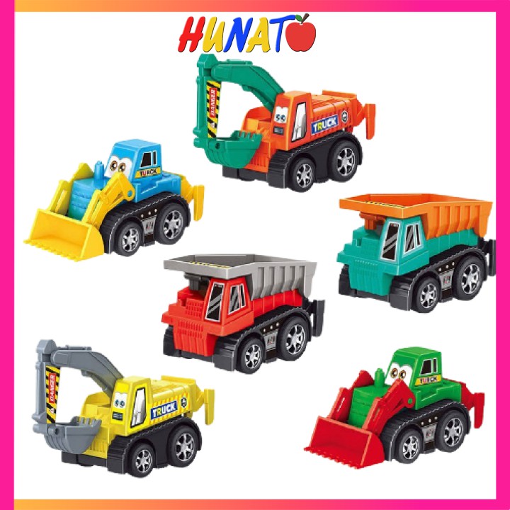 Ô tô đồ chơi mini combo 3 xe kỹ thuật bánh đà mô hình cho bé HUNATO OTO7
