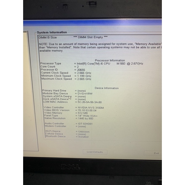 Rã xác laptop dell latitude e6410 bán linh kiện không bảo hành nhé