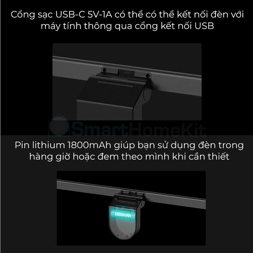 Đèn màn hình thông minh có Pin Yeelight Rechargeable LED Monitor Light Bar