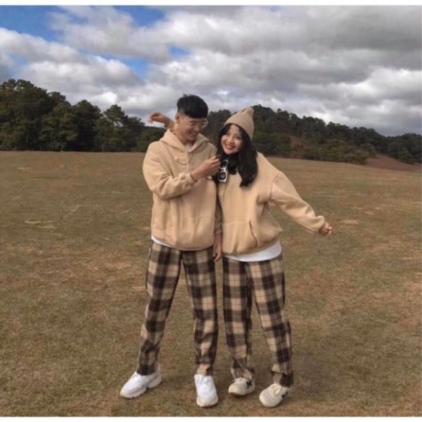 Quần Baggy Nam Kẻ Caro PLAID Ống Suông Unisex - Kiểu quần baggy vải kẻ caro dáng suông rộng streetwear