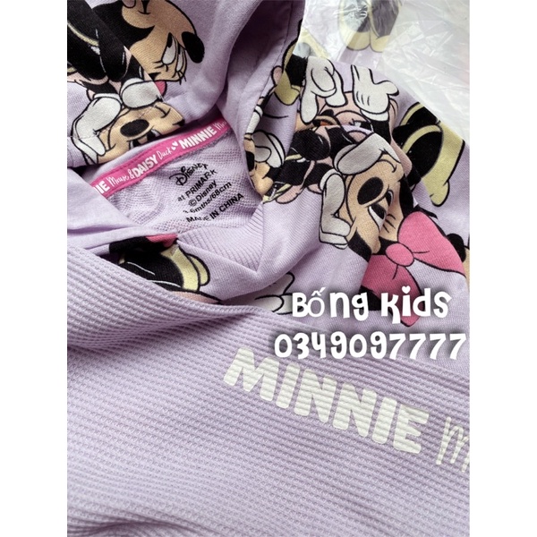Set Váy Hoodie Bé Gái Kèm Legging Minnie Tím PR