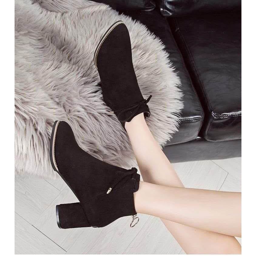 Boots da lộn Nơ trước tiểu thư siêu Xinh