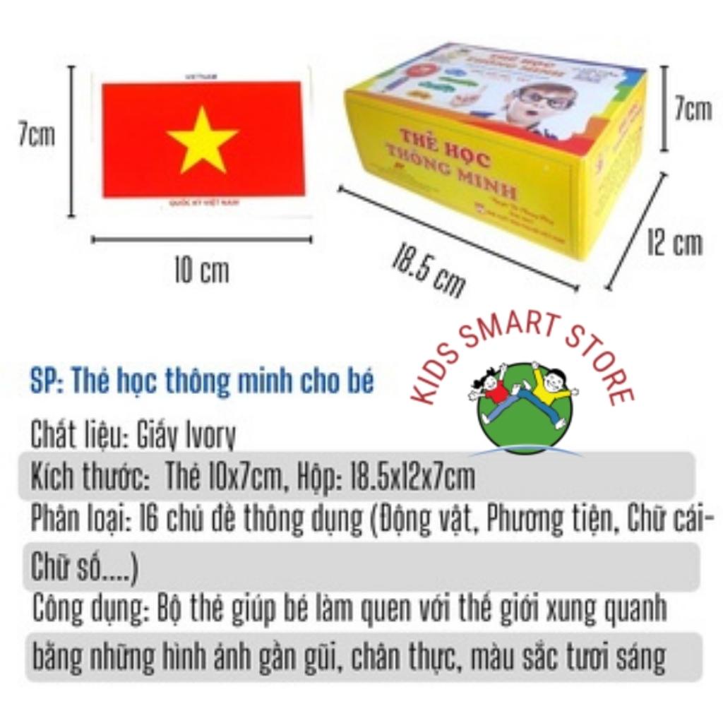 Thẻ học thông minh 16 chủ đề 416 thẻ song ngữ Anh Việt cho bé