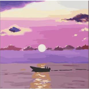 Bộ tranh sơn dầu số hoá 20x20cm Tự Làm Hình Đám Mây Và Tháng tranh tô màu theo số hoá S002 Y325