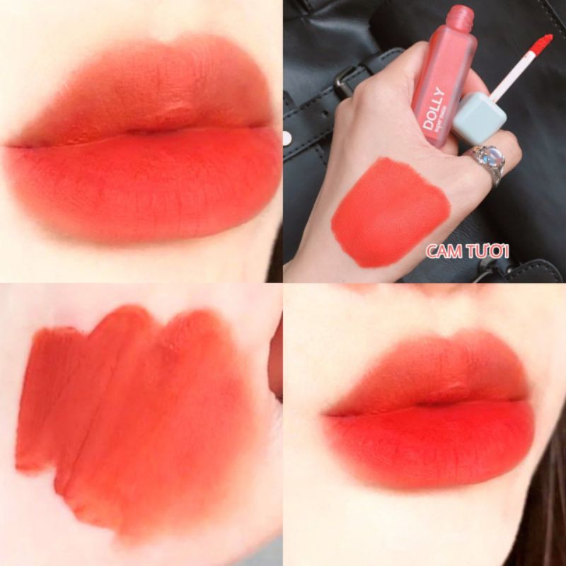 Hot Trend  [ 05 Cam Tươi ] Son Kem Lì Dolly Super Matte Không Chì Màu Cam Tươi | BigBuy360 - bigbuy360.vn