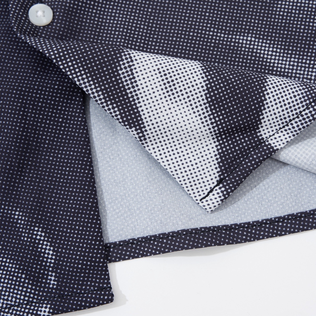 Áo Sơ Mi Cộc Tay Cuban Shirt Họa Tiết SPACE nam ATINO vải lụa form regular SM1.4996