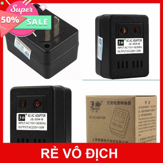 [XK][FREESHIP] CỤC BIẾN ÁP 30W ĐỔI NGUỒN ĐIỆN 110V RA 220V (6295) [HCM]