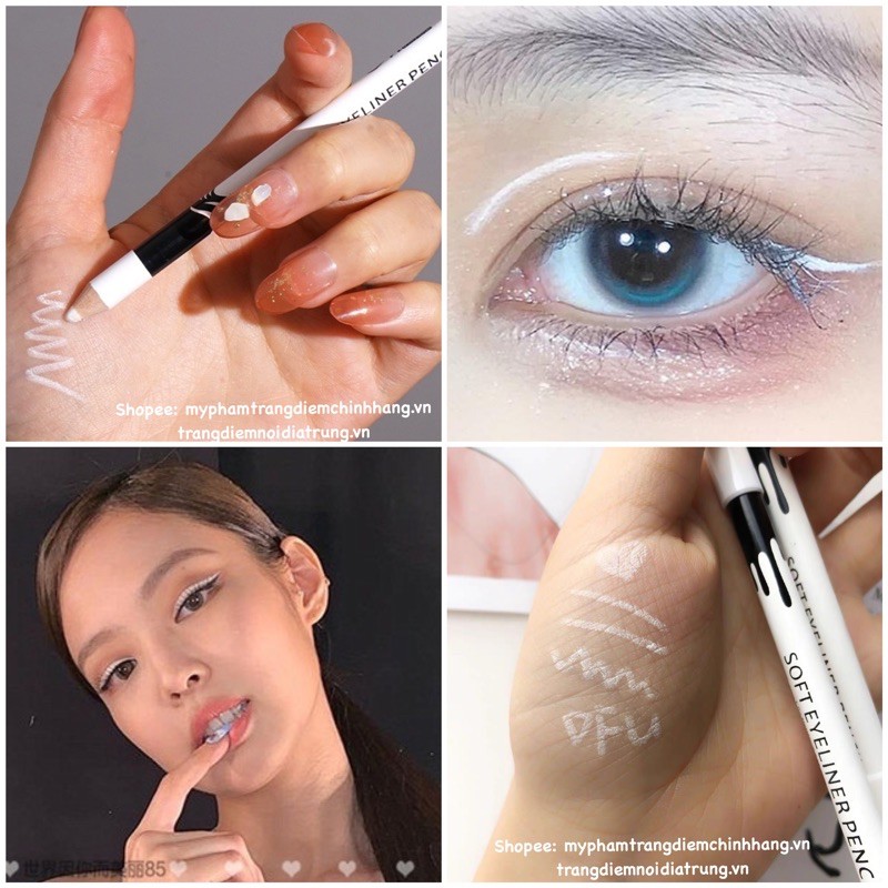 Chì Kẻ Mắt Kháng Nước Màu Trắng, Đen - Waterproof Pencil Eyeliner