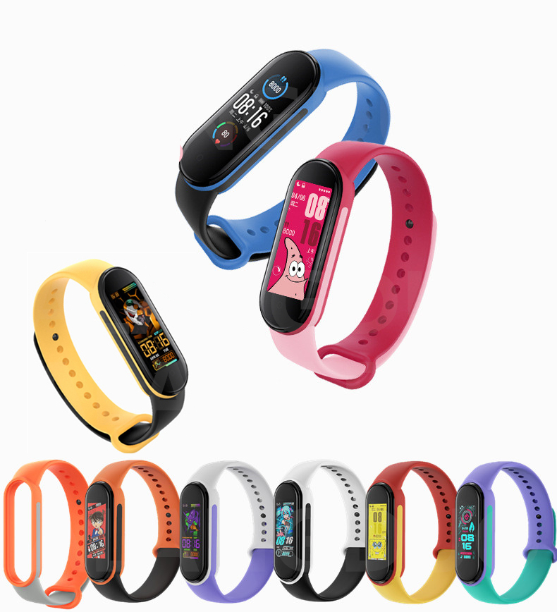 Dây Đeo Thay Thế Chất Liệu Silicon Màu Trơn Cho Xiaomi Mi Band 6 5 Miband 6 5 Miband 6 5