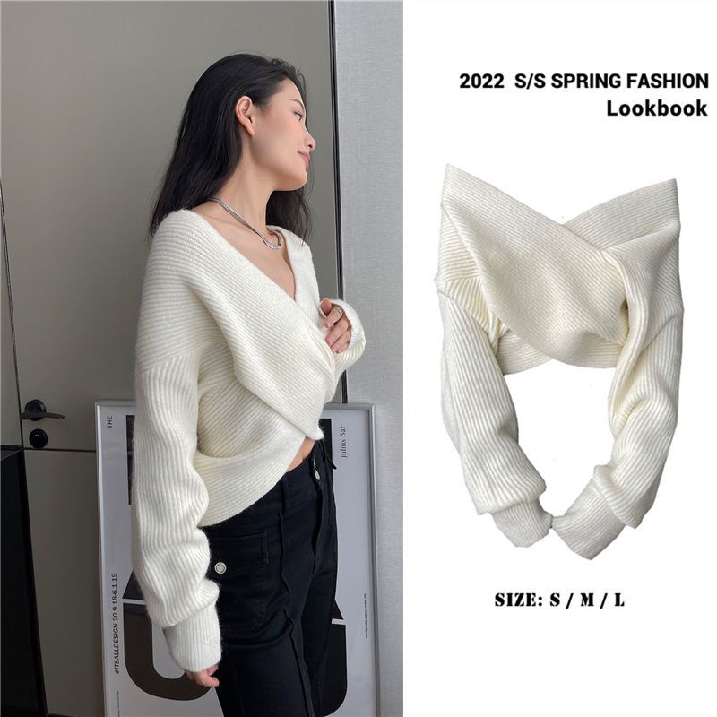 Áo Sweater Dệt Kim Dáng Rộng Phong Cách Âu Mỹ Cổ Điển Thời Trang Cho Nữ