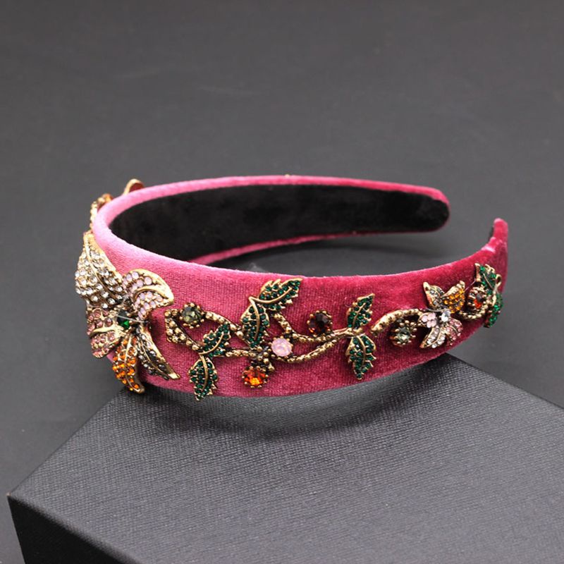 Flgo Băng Đô Cài Tóc Bản Rộng Đính Đá Thời Trang Sang Trọng