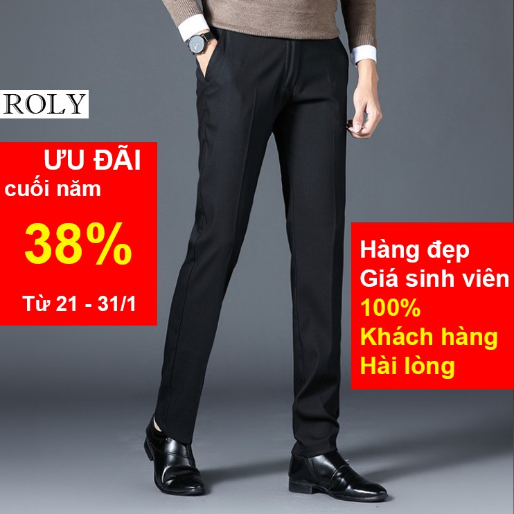 ROLY Quần âu nam ống côn cho dân công sở, Quần tây nam kiểu dáng ôm trẻ trung năng động chất liệu co giản thoải mái | BigBuy360 - bigbuy360.vn
