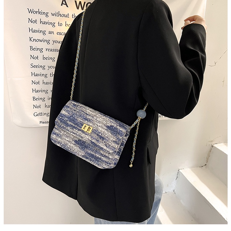 Túi Đeo JASMIN NOIR Vai Vải Canvas Dáng Vuông Nhỏ Phối Khóa Gài Thời Trang Cho Nữ