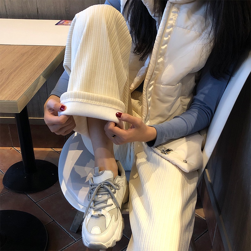 Quần ống rộng Lưng Cao 4 Màu Lựa Chọn Phong Cách Hàn Quốc Cho Nữ