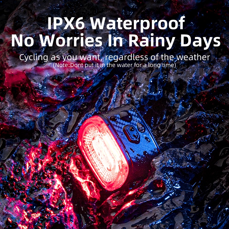 Đèn LED chiếu hậu tín hiệu thắng ROCKBROS IPX6 thiết kế thông minh cho xe đạp