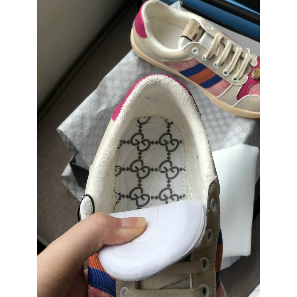 Giày thể thao Sneaker -𝐆𝐮𝐜𝐜𝐢 𝐒ơ𝐧 𝐓ù𝐧𝐠 cao cấp màu hồng phối đồ sang chảnh phong cách