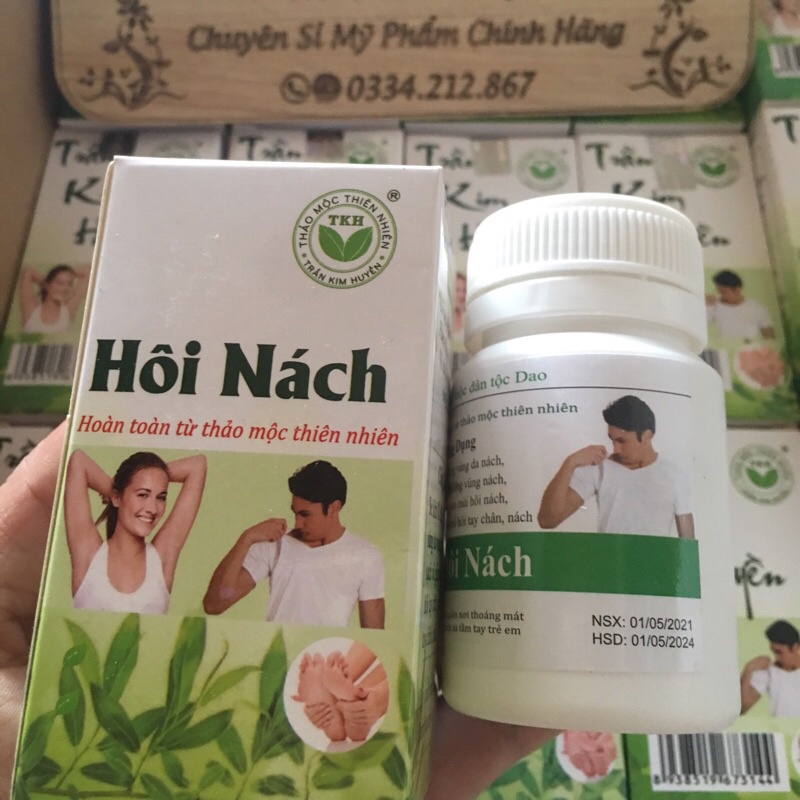 2  Hộp Khử mùi Trần Kim Huyền [ Chính hãng, hết hôi nách, hôi chân trong 7 ngày]