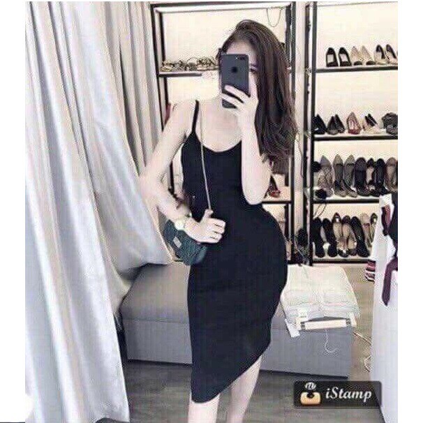 Đầm Body Xẻ Tà Hai Dây Sexy