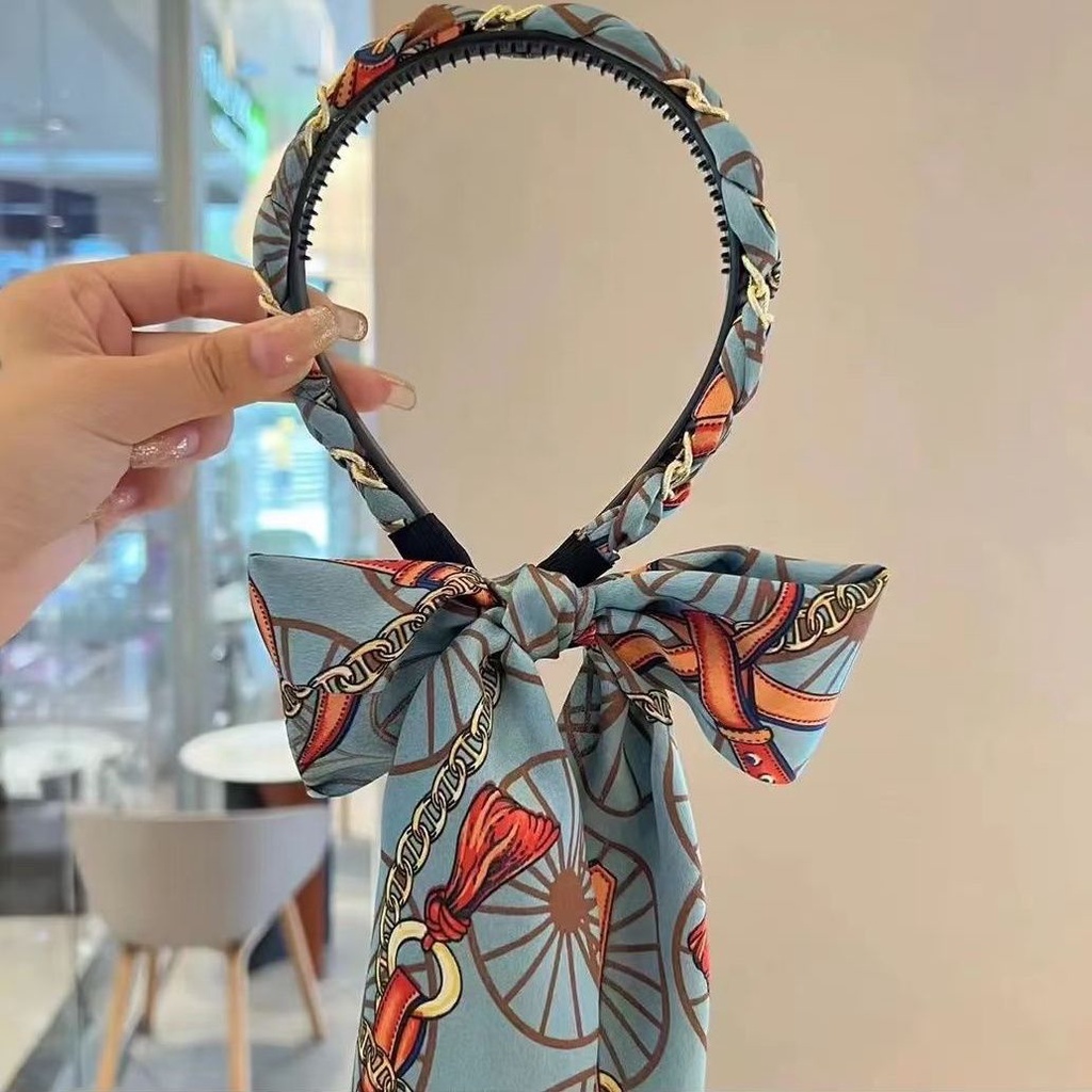Jiashucheng Băng Đô Cài Tóc Bằng Vải Satin Thắt Bím Phong Cách Hoàng Cung Cổ Điển
