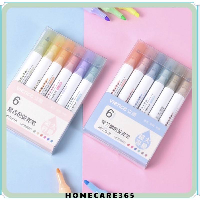 Bút VIENCE MORANDI dạ quang highlight ruột bút nhiều màu gel pastel đẹp bền tiện lợi ghi note như bút nhớ