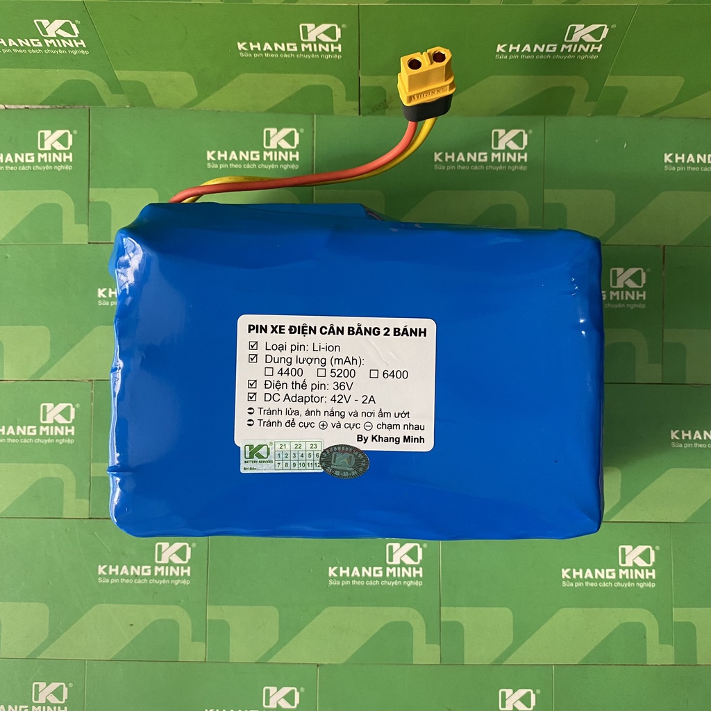 Pin xe điện cân bằng 2 bánh 3 bánh Drift 36V 10S-4P dung lượng lượng cao, sp của Khang Minh
