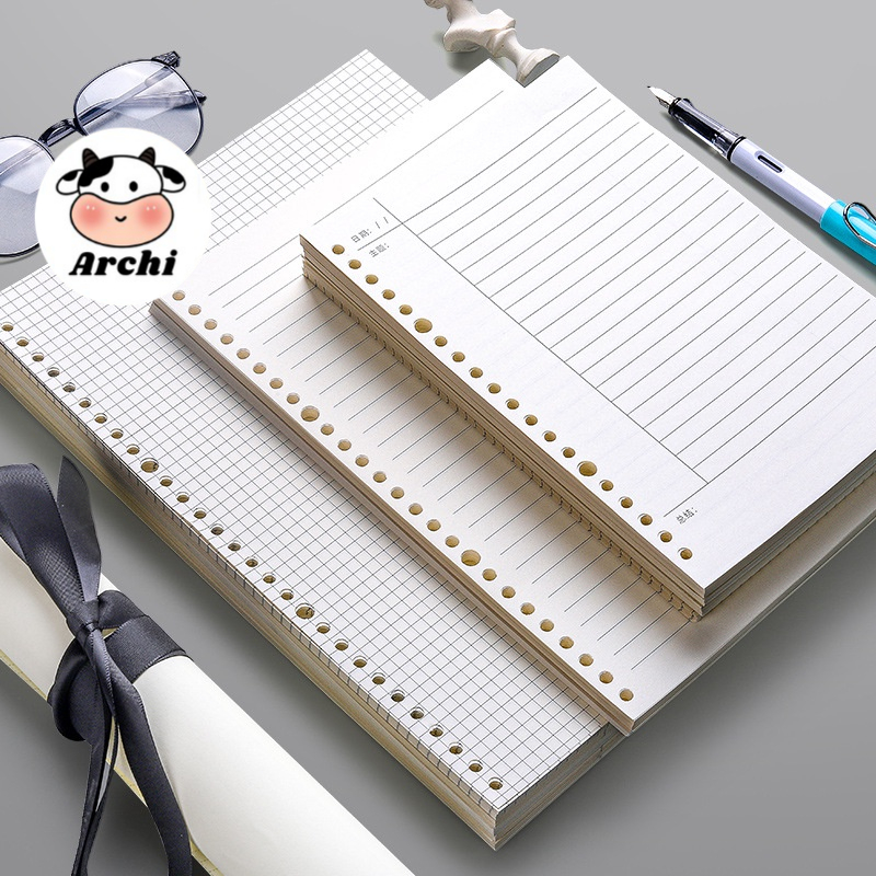 Ruột sổ còng giấy refill A5 B5 A4 20 26 30 lỗ sổ còng giấy refill caro kẻ ngang sổ planner bullet journal chống loá | BigBuy360 - bigbuy360.vn