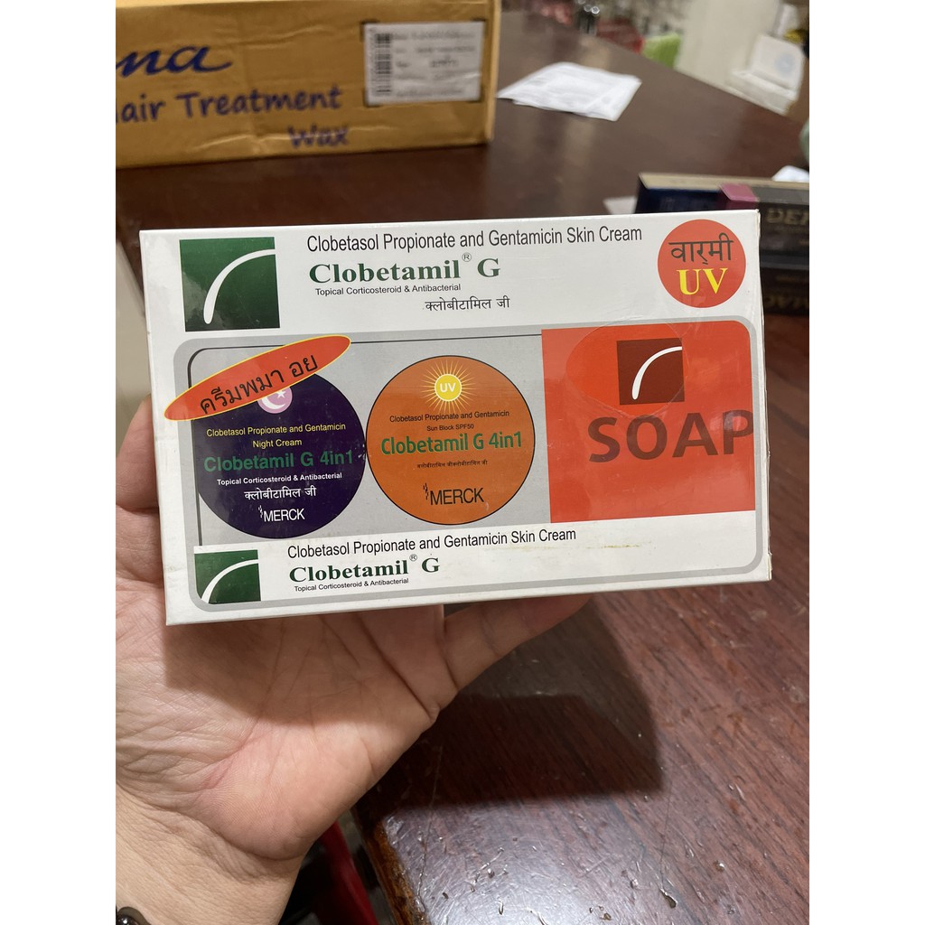 Chất kem màu vàng nghệ Bộ kem Clobetamil G pharma Merck loại bỏ nám tàn nhang mụn cao cấp