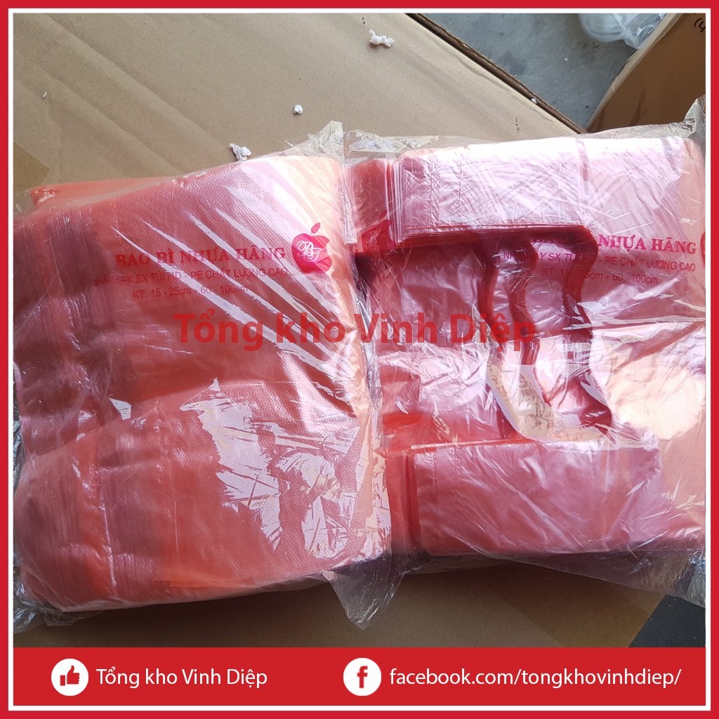 1kg túi nilon bóng 2kg có quai đựng hàng, chất dai, đẹp - 2 màu trắng, hồng