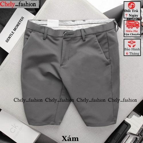 Quần short nam tây âu vải chéo chống nhăn, quần đùi nam dáng âu Hàn Quốc ôm body Chely_fashion