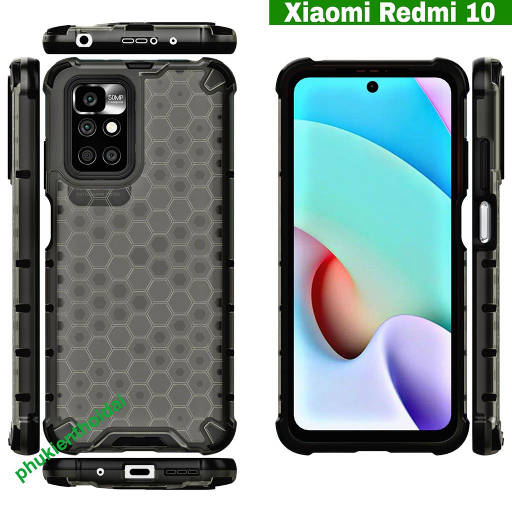 Ốp lưng Xiaomi Redmi 10 / Redmi 10C chống sốc vân tổ Ong kiểu dáng UAG cao cấp siêu bền