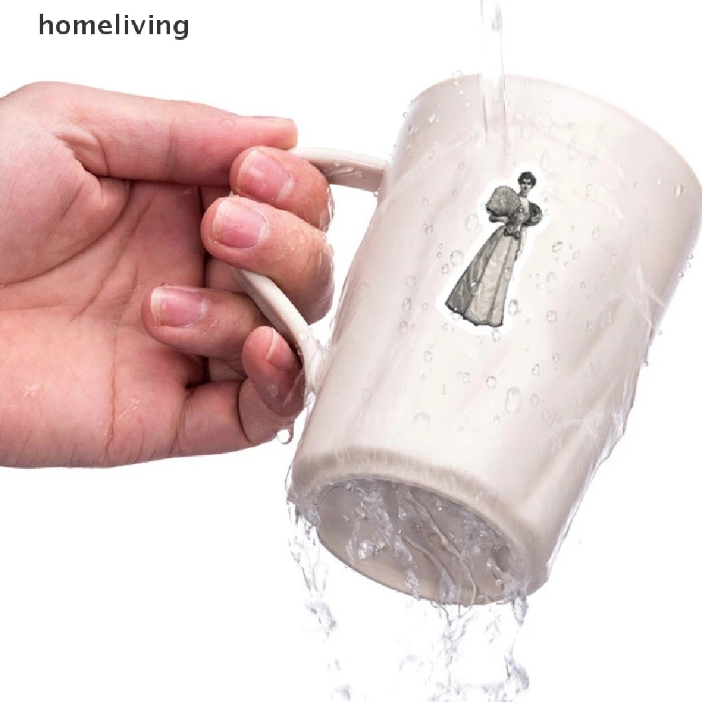 Set 50 Sticker Dán Trang Trí Sổ Tay DIY Hình Vé Máy Bay Phong Cách Châu Âu Cổ Điển